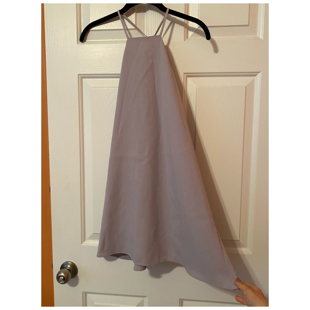 Lilac high neck A-line dress